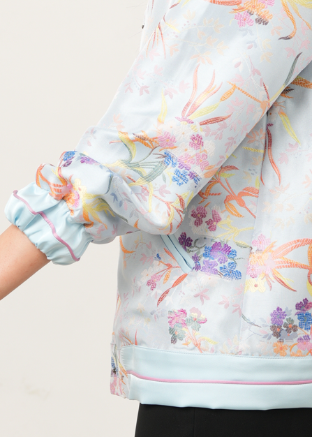 Pastel Floral Bomber Jacket